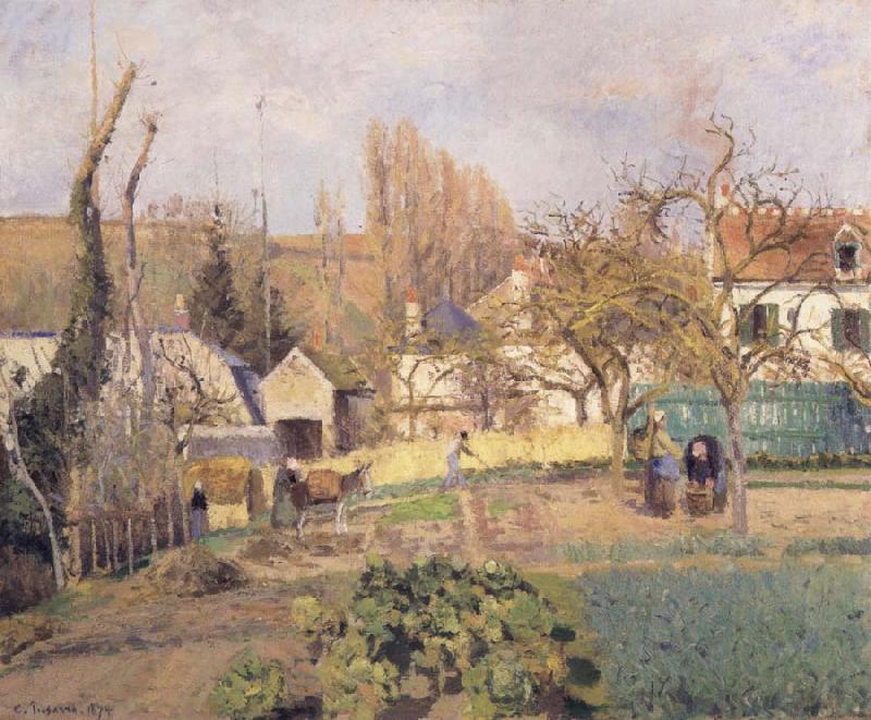 Camille Pissarro Kitchen garden at L-Hermitage,Pontoise jardin potager a L-Hermitage,Pontoise France oil painting art
